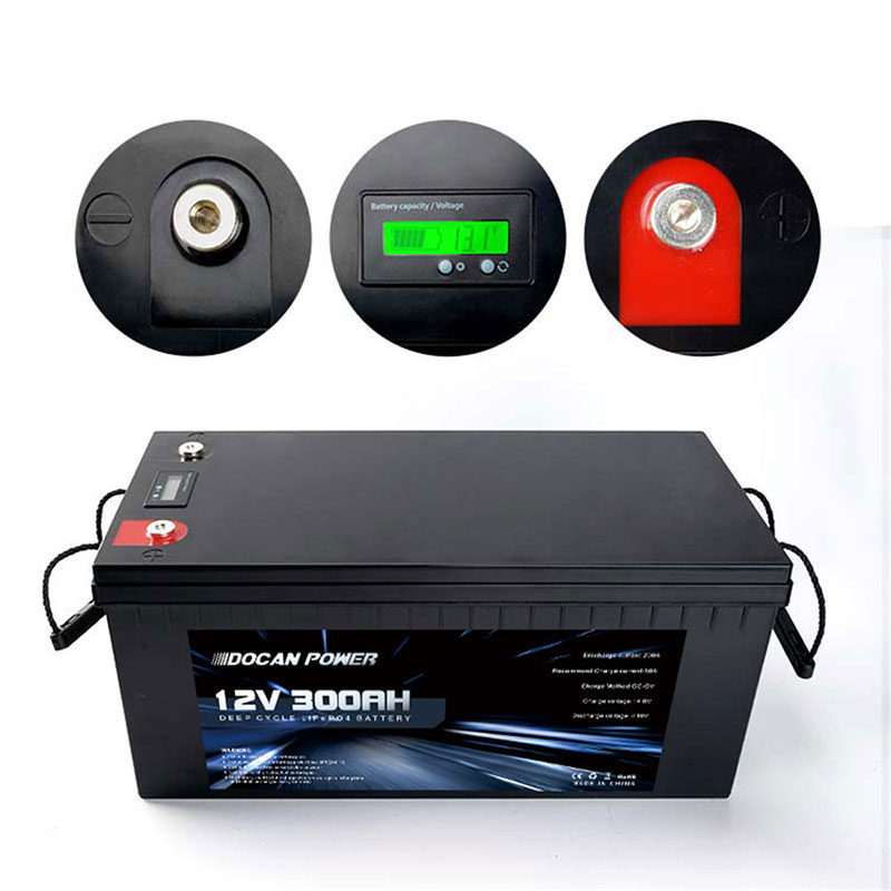 US Stock 12.8V 300Ah battery pack with JBD 4S 200A BMS