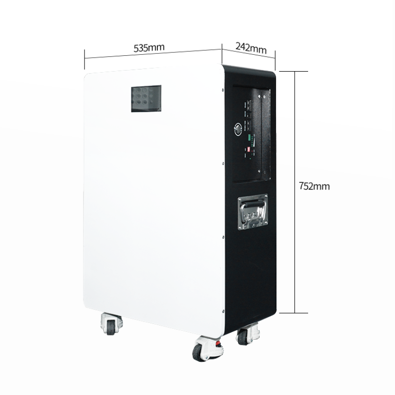 China stock 51.2V 300Ah 15KWh Wall mounted moveable Battery pack with 200A BMS and touch screen