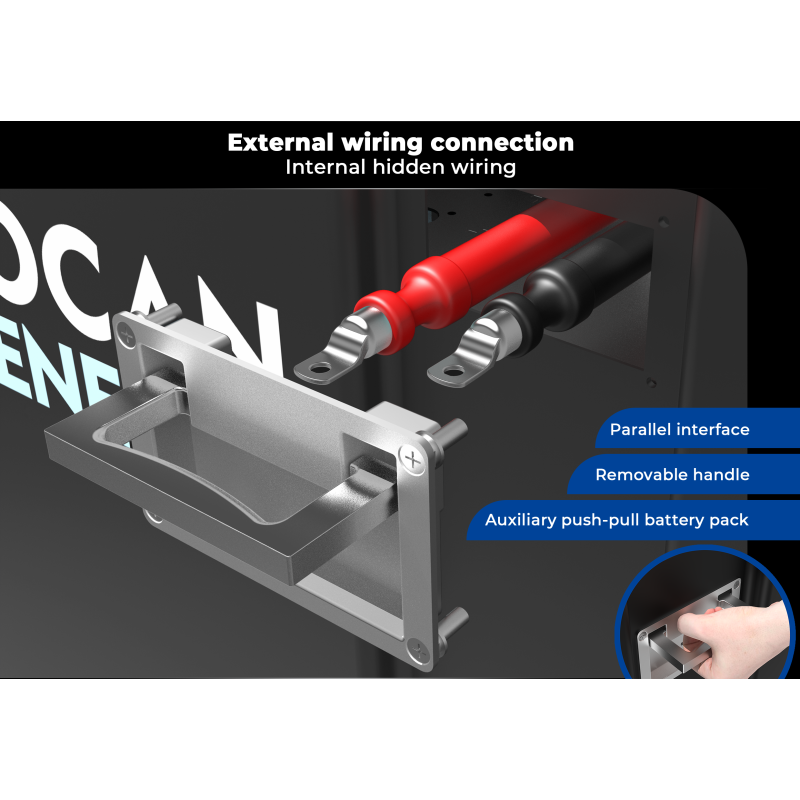 Germany stock Docan Noon 51.2V 300Ah 15kWh Moveable Battery Pack with 200A BMS and Touch Screen, Wifi and Bluetooth, 2A active balance function