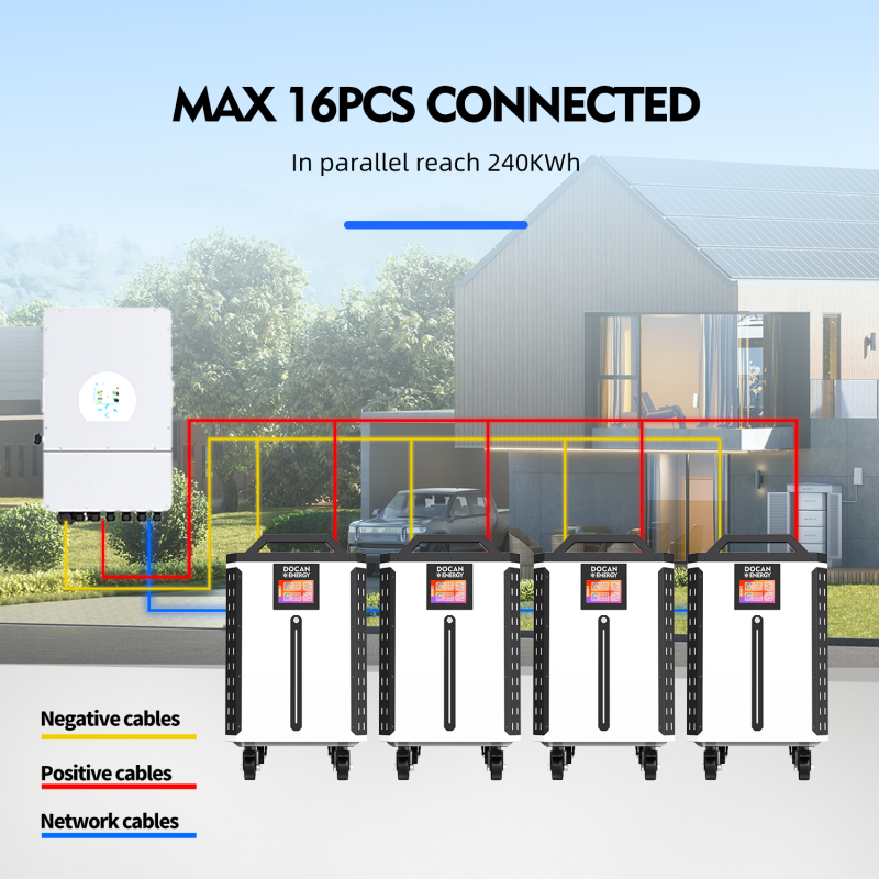 EU Stock Docan Panda 32KWH Lifepo4 Battery packs with 200A wifi BMS, touch Screen