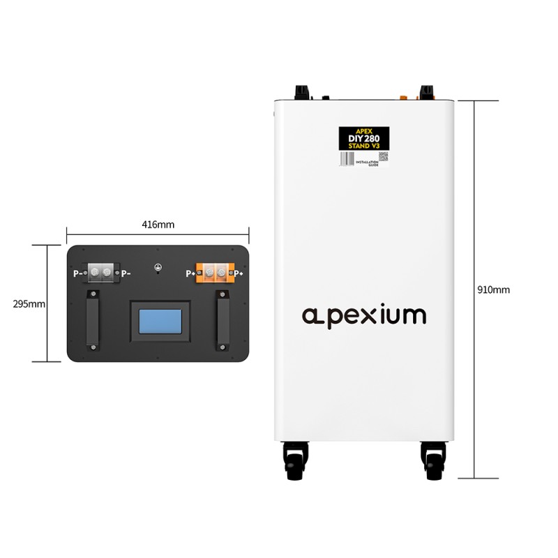 US Stock Apex Vertical V3 DIY 48V 280 304 314 Metal box with 200A JK PB2A16S20P Inverter BMS
