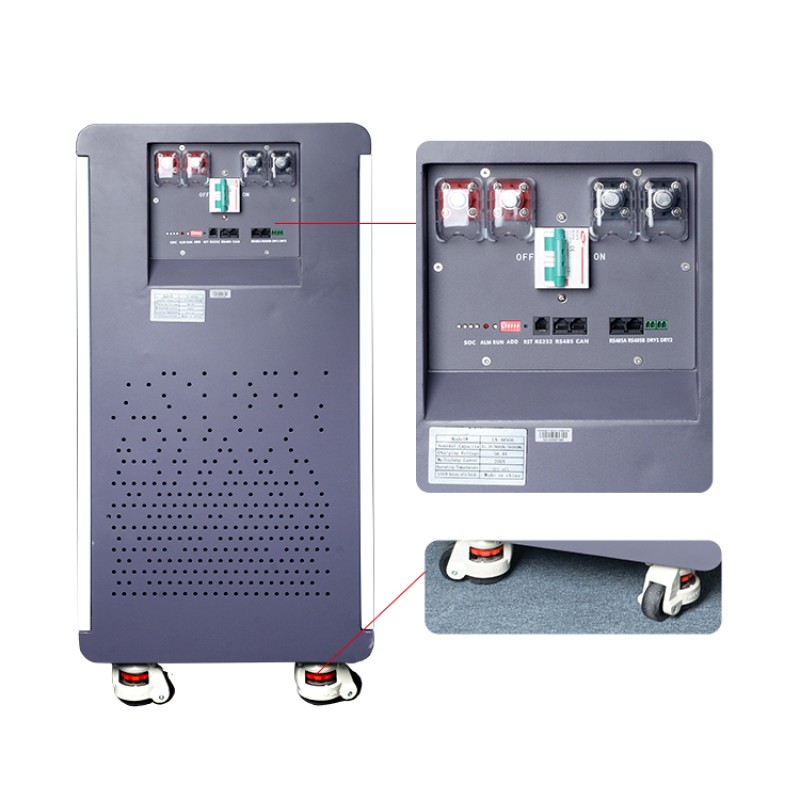 EU Stock 51.2V 900-942Ah 46-53kWh LiFePO4 Battery Pack Vertical and Moveable with 200A BMS and Touch Screen