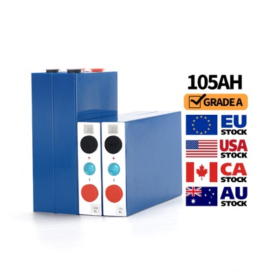 China Stocks Docan EV Grade A EVE LF105 3.2V 105Ah Prismatic Lifepo4 Cell with Laser-Welded M6 Studs