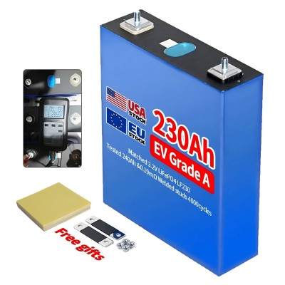 China Stocks Docan EV grade A EVE LF230 3.2V 230Ah Prismatic Lifepo4 Battery with Laser-Welded M6 Studs