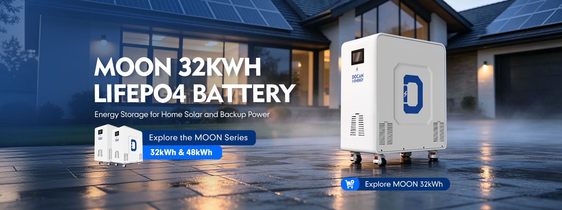 Docan Moon 51.2V 32kWh 48kWh LiFePO4 Battery Pack
