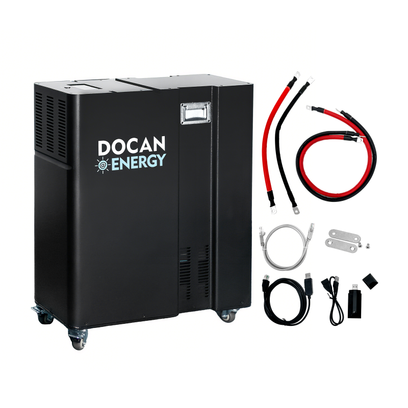 Germany stock Docan Noon 51.2V 300Ah 15kWh Moveable Battery Pack with 200A BMS and Touch Screen, Wifi and Bluetooth, 2A active balance function